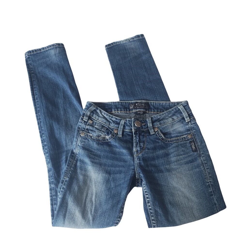Silver Aiko Mid Slim Women's Jeans | Size W24/L31